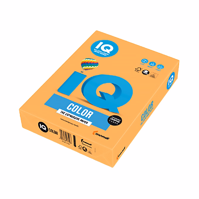 Fénymásolópapír színes IQ Color A/4 80 g neon narancs NEOOR 500 ív/csomag