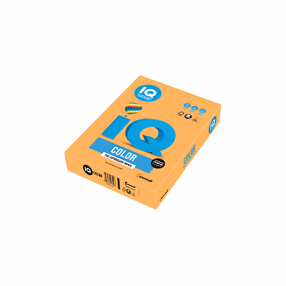 Fénymásolópapír színes IQ Color A/4 80 g neon narancs NEOOR 500 ív/csomag