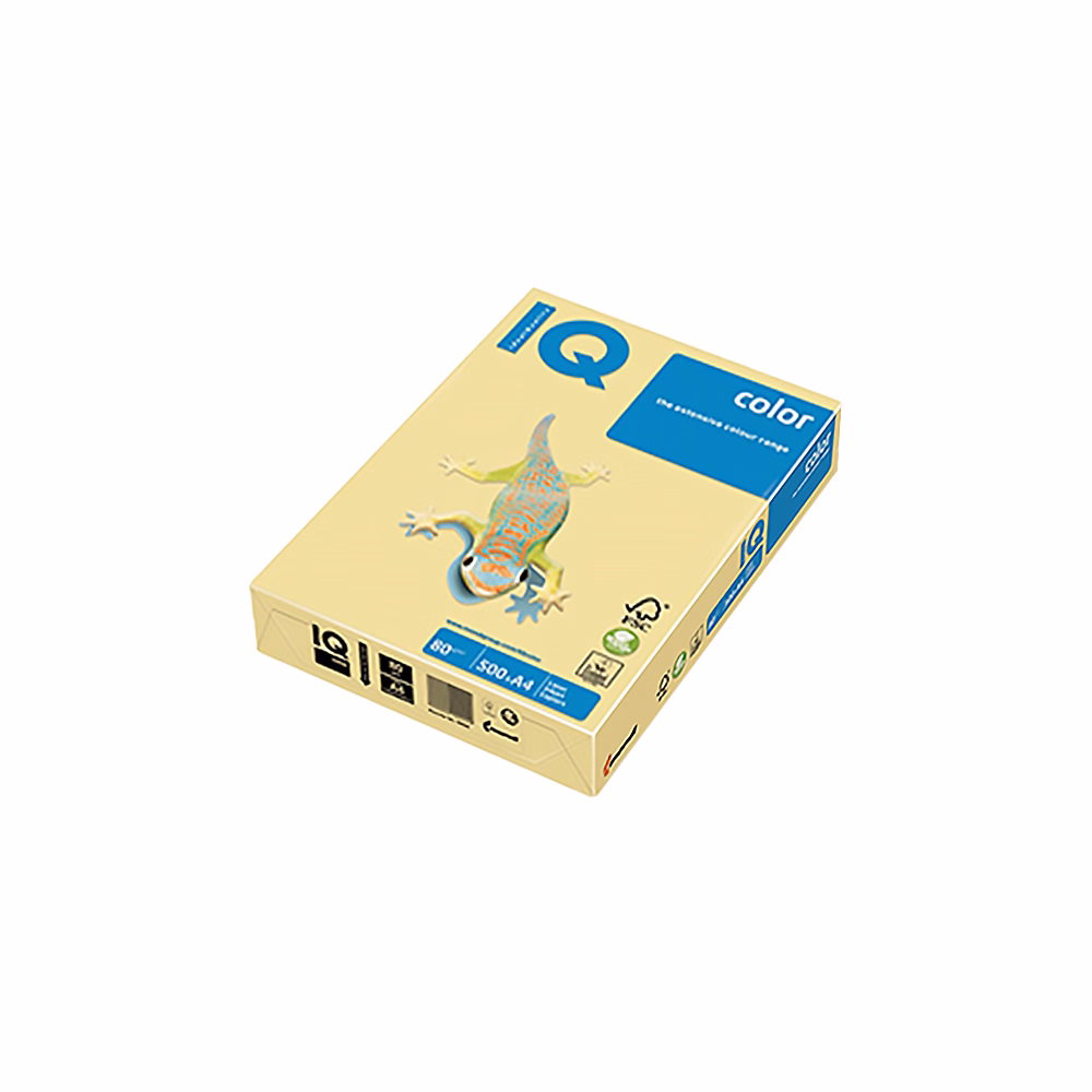Fénymásolópapír színes IQ Color A/4 80 g pasztell vanília BE66 500 ív/csomag