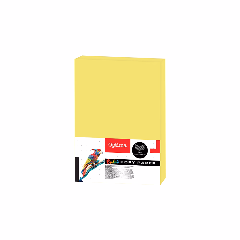 Fénymásolópapír színes OPTIMA A/4 75 g neon sárga 500 ív/csomag