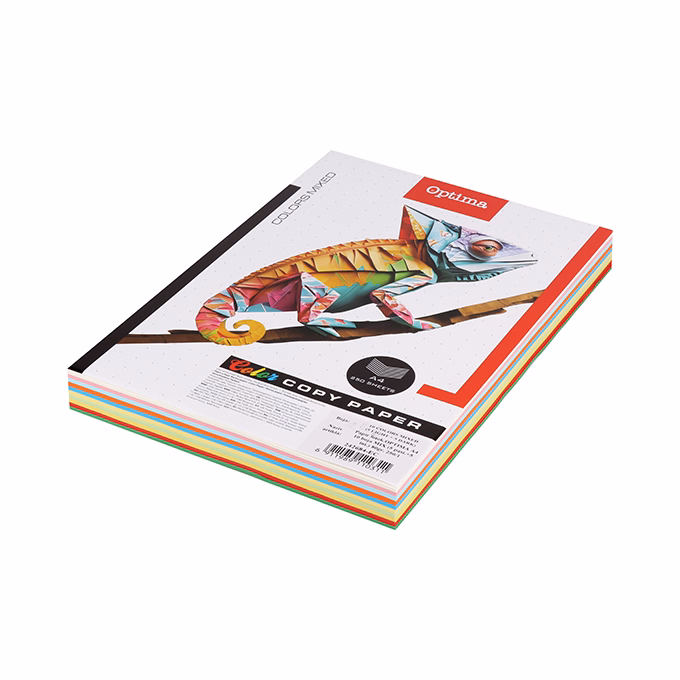 Fénymásolópapír színes OPTIMA A/4 80 g pasztell és intenzív mix 10x25 ív /csomag