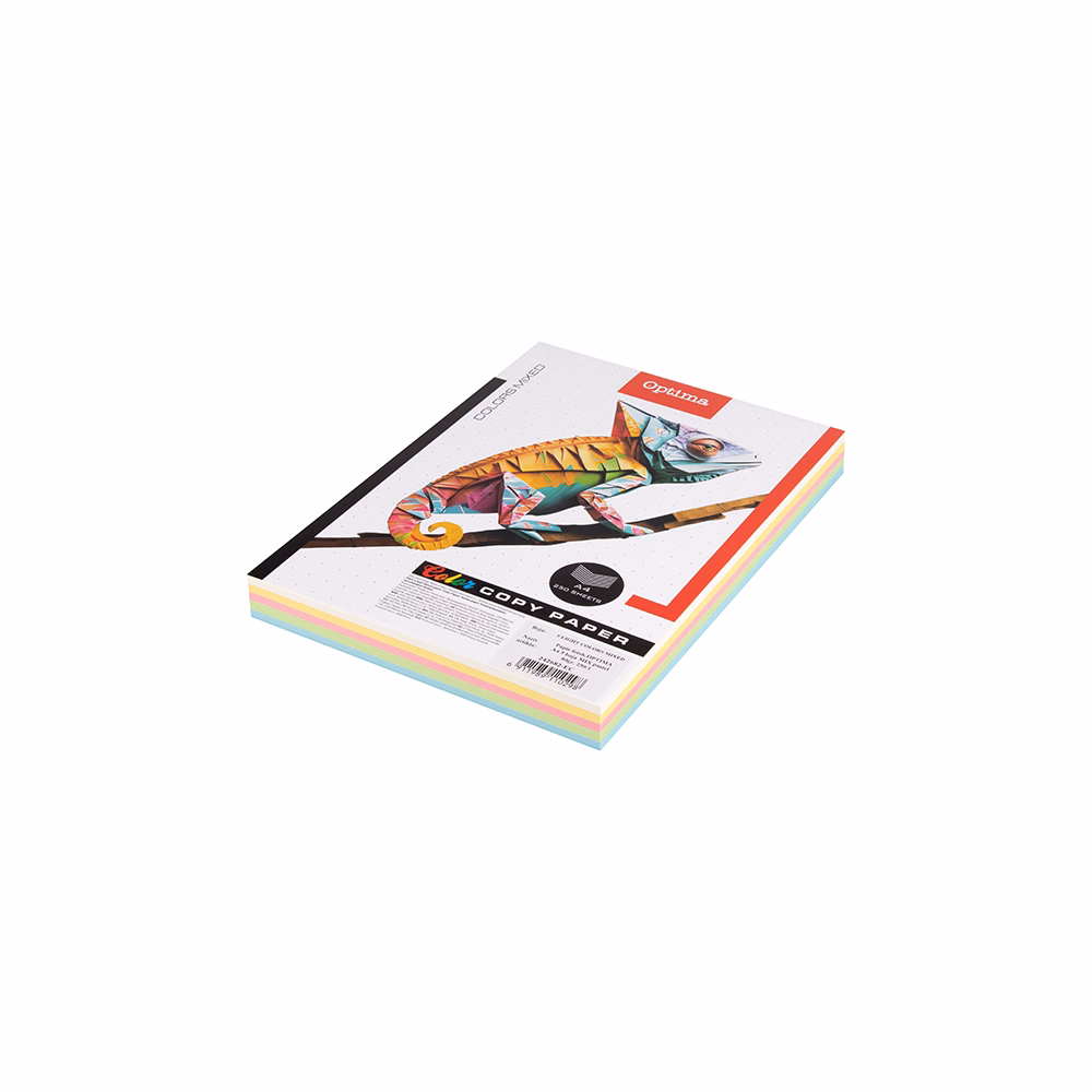 Fénymásolópapír színes OPTIMA A/4 80 g pasztell mix 5x50 ív/csomag
