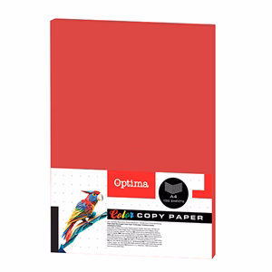 Fénymásolópapír színes OPTIMA A/4 80 g piros 100 ív/csomag