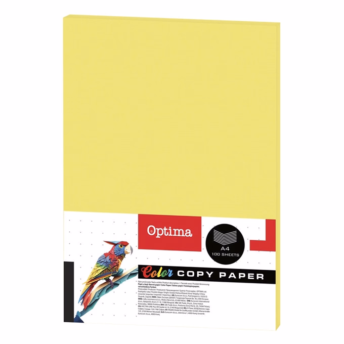 Fénymásolópapír színes OPTIMA A/4 75 g neon sárga 100 ív/csomag