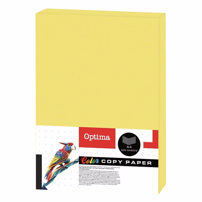 Fénymásolópapír színes OPTIMA A/4 75 g neon sárga 500 ív/csomag