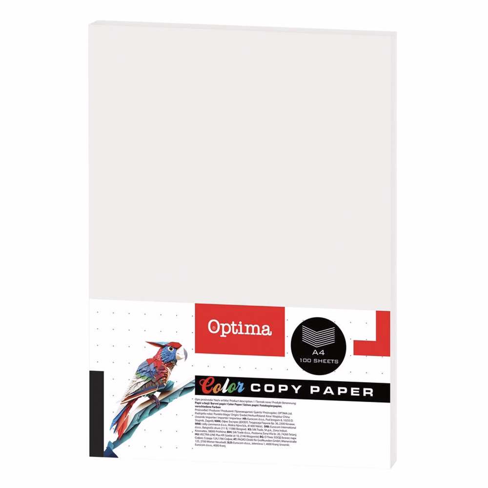 Fénymásolópapír színes OPTIMA A/4 80 g fehér 100 ív/csomag