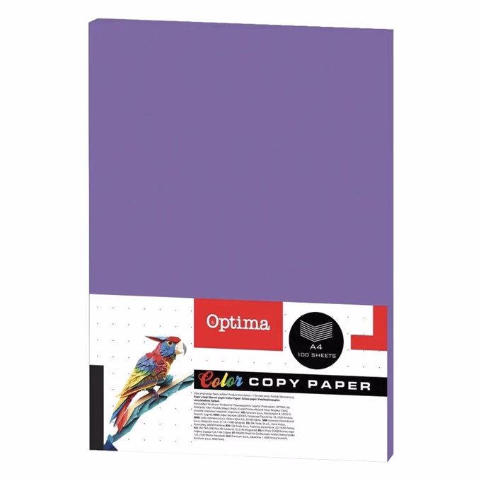Fénymásolópapír színes OPTIMA A/4 80 g lila 100 ív/csomag