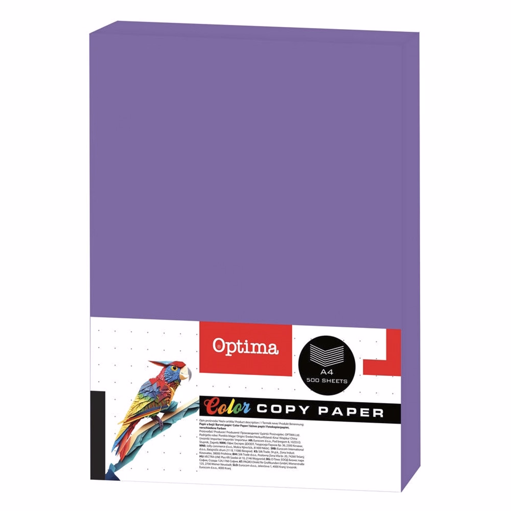 Fénymásolópapír színes OPTIMA A/4 80 g lila 500 ív/csomag