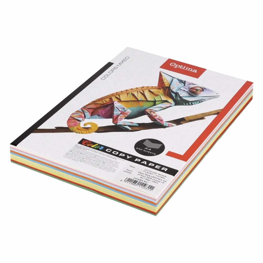 Fénymásolópapír színes OPTIMA A/4 80 g pasztell és intenzív mix 10x25 ív /csomag