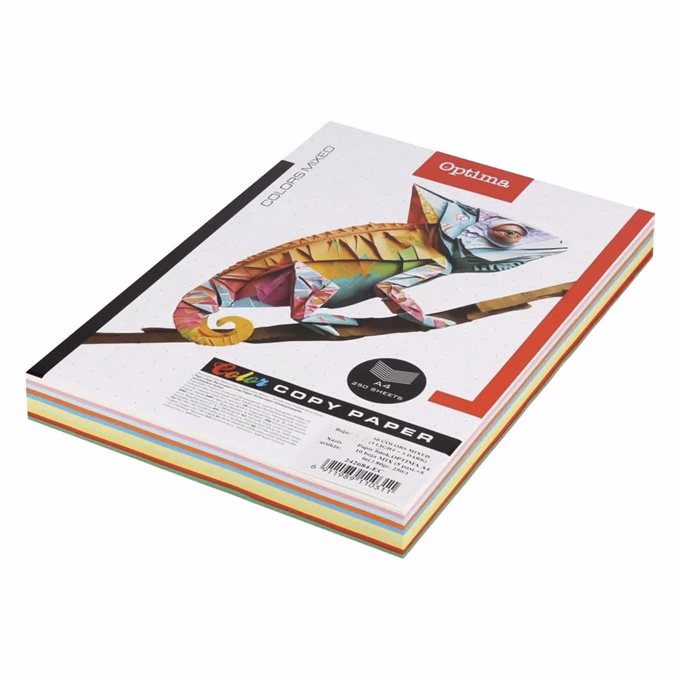 Fénymásolópapír színes OPTIMA A/4 80 g pasztell és intenzív mix 10x25 ív /csomag