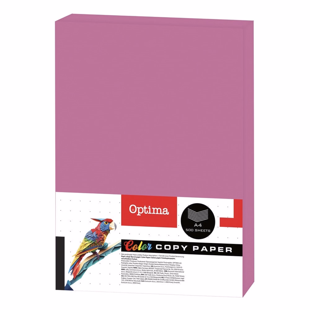 Fénymásolópapír színes OPTIMA A/4 80 g rózsaszín 500 ív/csomag