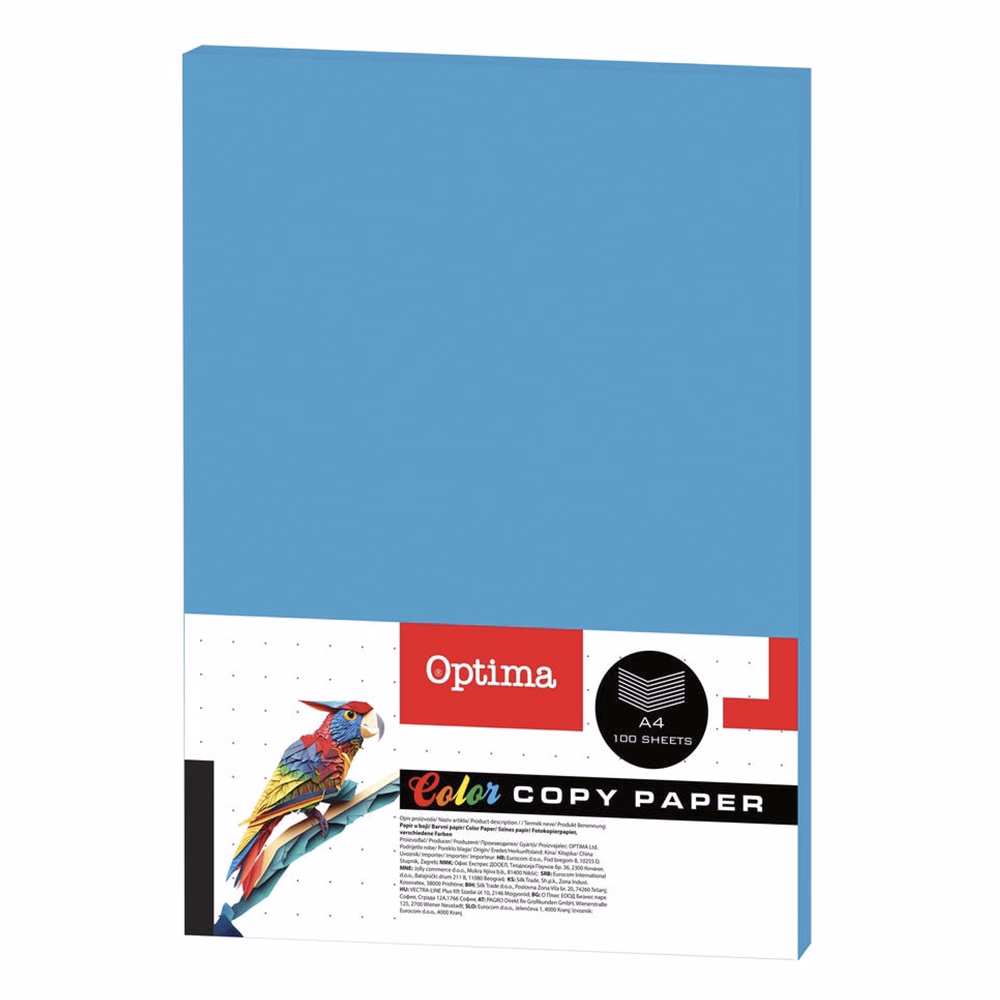 Fénymásolópapír színes OPTIMA A/4 80 g türkiz 100 ív/csomag