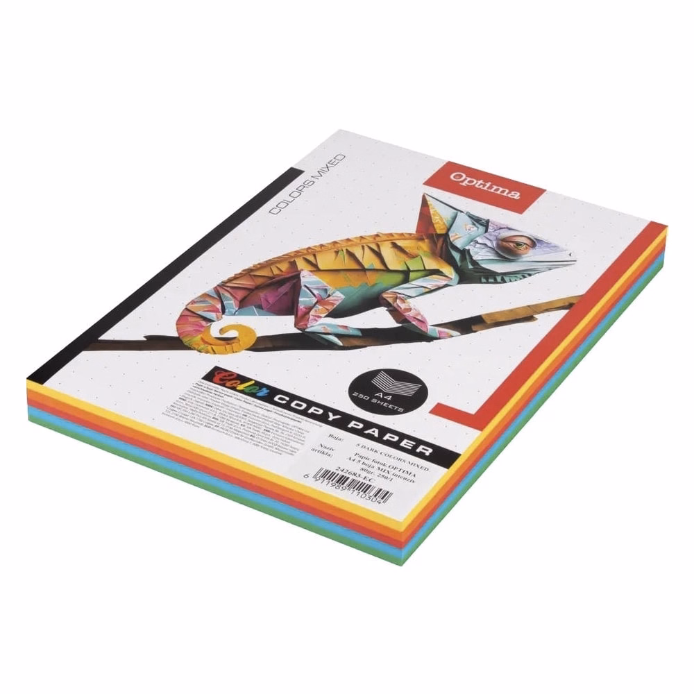 Fénymásolópapír színes OPTIMA A/4 MIX 80 g intenzív mix 5x50 ív /csomag