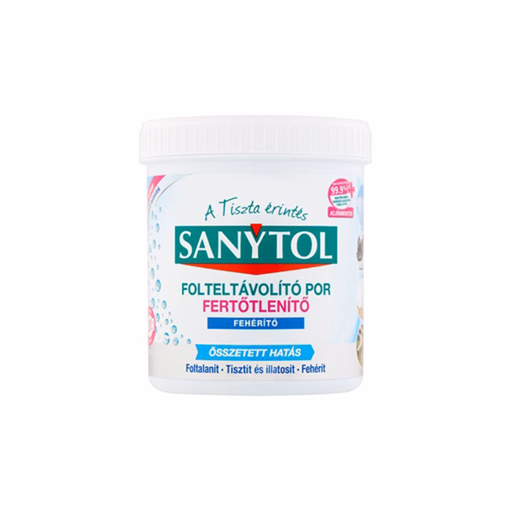 Fertőtlenítő folteltávolító por SANYTOL textíliákhoz 450 g