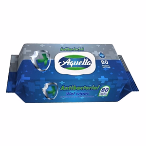 Fertőtlenítő törlőkendő AQUELLA antibakteriális 80 darabos