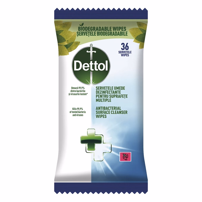 Fertőtlenítő törlőkendő DETTOL antibakteriális 36 darabos