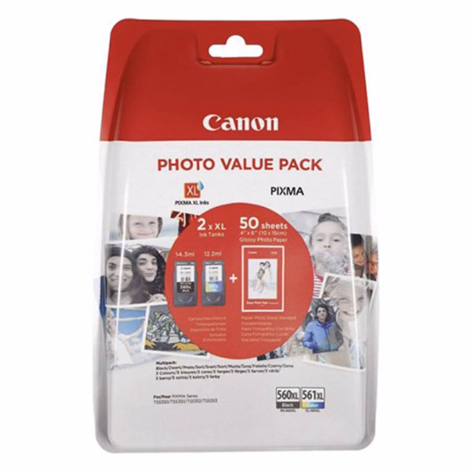 Festékpatron CANON PG-560XL + CL-561XL + 10x15 GP501 Multipack 26,5ml