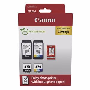 Festékpatron CANON PG-575/CL-576 Multipack + 10x15 GP-501 fotópapír