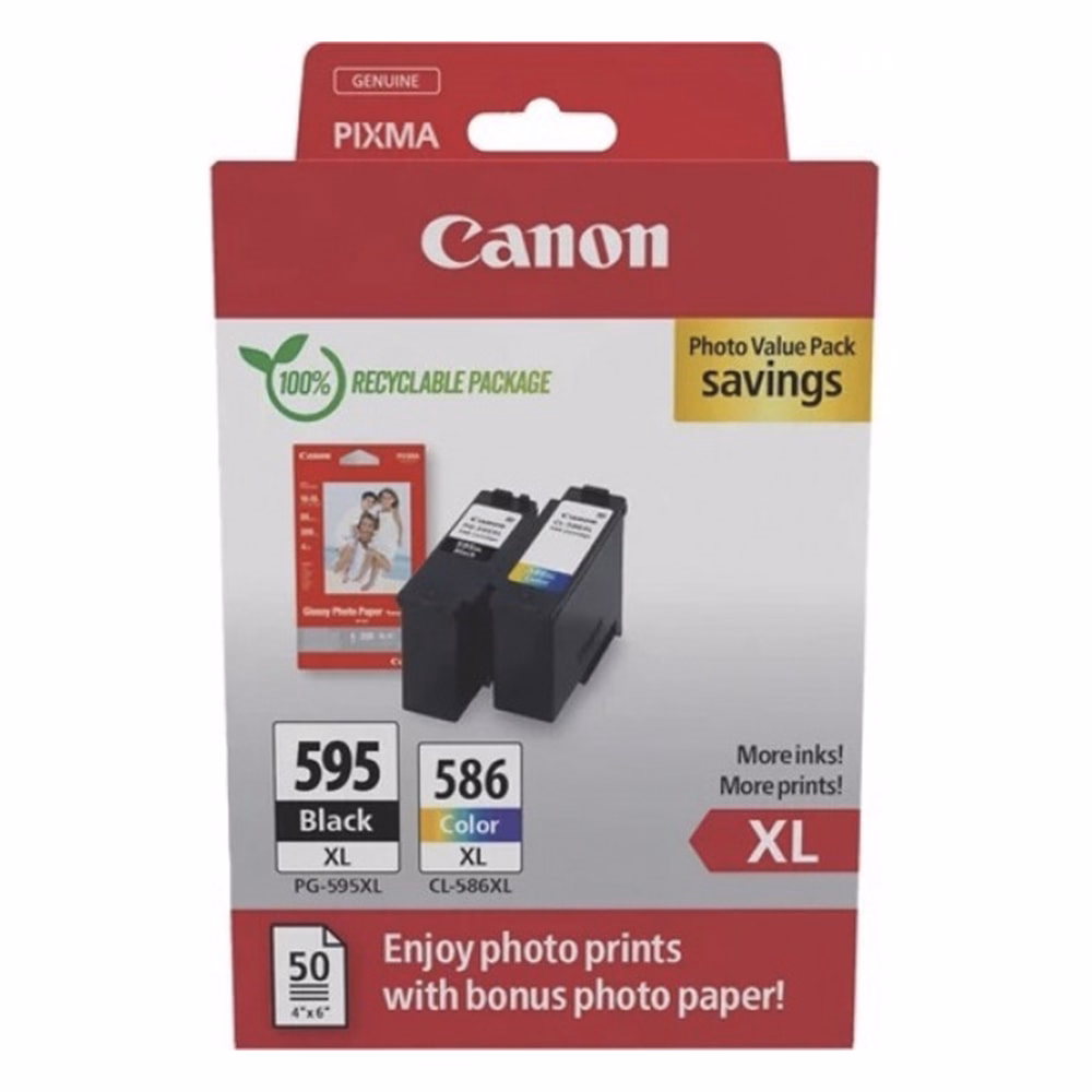 Festékpatron CANON PG-595XL/CL-586XL Multipack + 10x15 GP-501 fotópapír