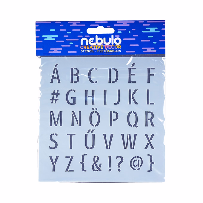 Festősablon NEBULO műanyag lap betűk