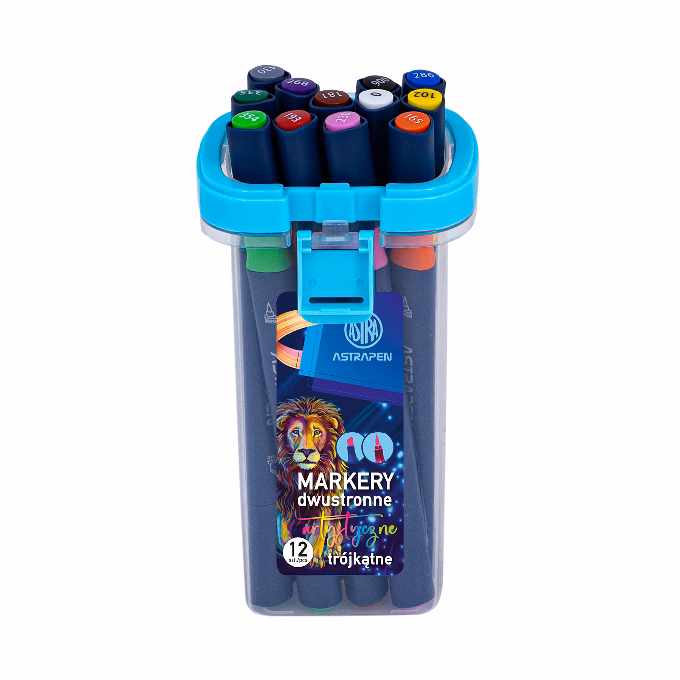 Filctoll ASTRA PEN háromszögletű kétvégű 12 darabos
