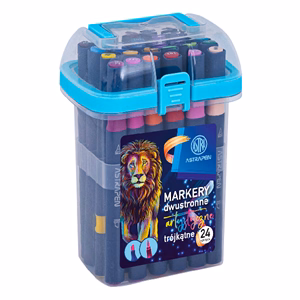 Filctoll ASTRA PEN háromszögletű kétvégű 24 darabos készlet