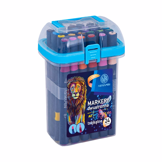 Filctoll ASTRA PEN háromszögletű kétvégű 24 darabos készlet