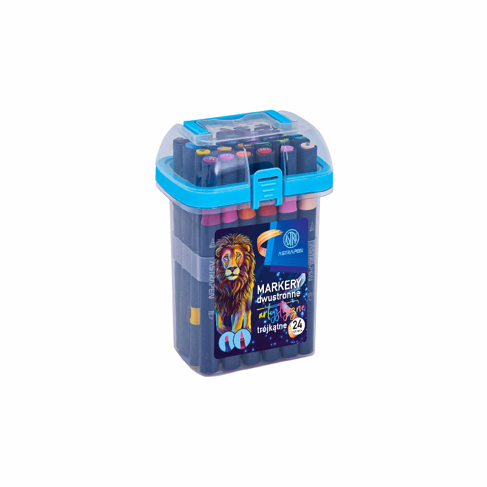 Filctoll ASTRA PEN háromszögletű kétvégű 24 darabos készlet