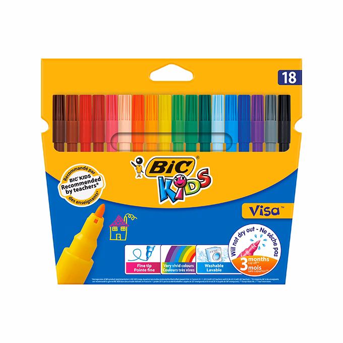Filctoll BIC Kids Visa 880 18 darabos készlet