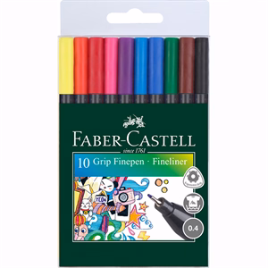 Filctoll FABER-CASTELL Grip 0,4 mm 10 darabos
