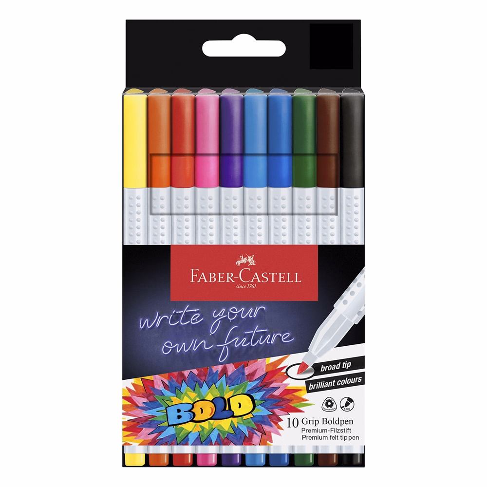 Filctoll FABER-CASTELL Grip széles hegyű 10 darabos