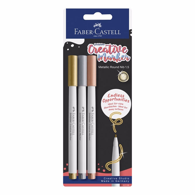 Filctoll FABER-CASTELL kreatív kerek 1,5 mm hegy 3 darab/bliszter