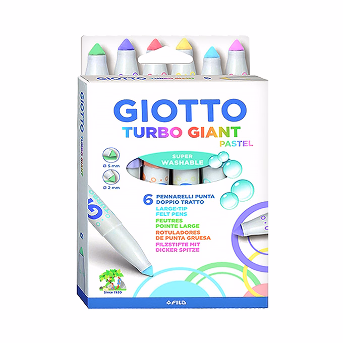 Filctoll GIOTTO Turbo Giant pasztell vastag 7,5mm akasztható 6 darabos