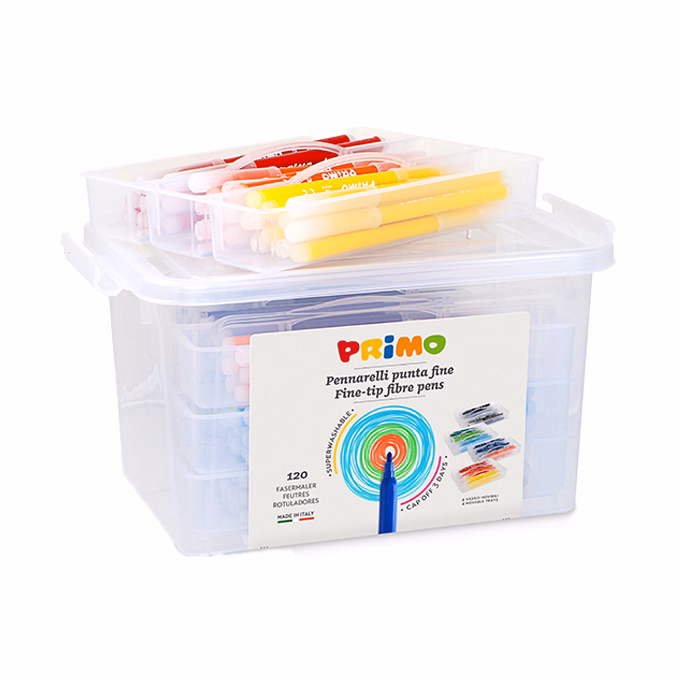 Filctoll PRIMO színes 12 színű 120 darabos kerek, műanyag tartóban