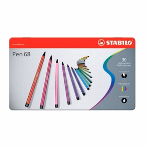 Filctoll STABILO Pen 68 30 darabos fém dobozban