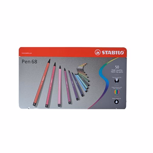Filctoll STABILO Pen 68 50 darabos fém dobozban