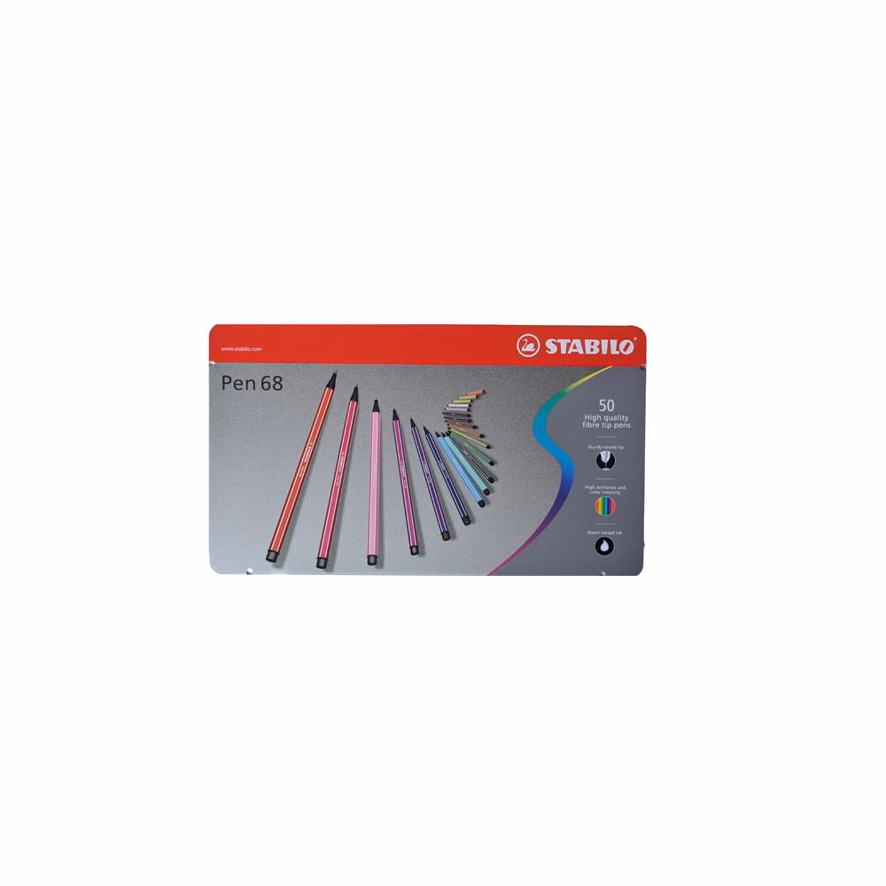 Filctoll STABILO Pen 68 50 darabos fém dobozban