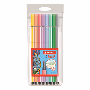 Filctoll STABILO Pen 68 8 darabos készlet pasztell színben