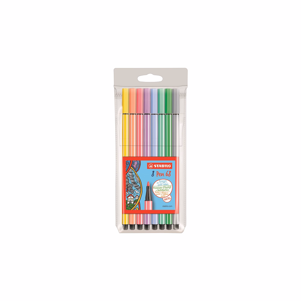 Filctoll STABILO Pen 68 8 darabos készlet pasztell színben