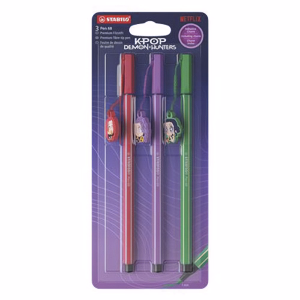 Filctoll STABILO Pen 68 K-pop Huntrix (Rumi, Mira, Zoey) 3 darabos