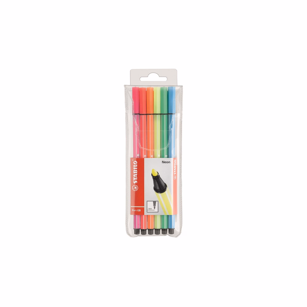Filctoll STABILO Pen 68 neon 6 darabos