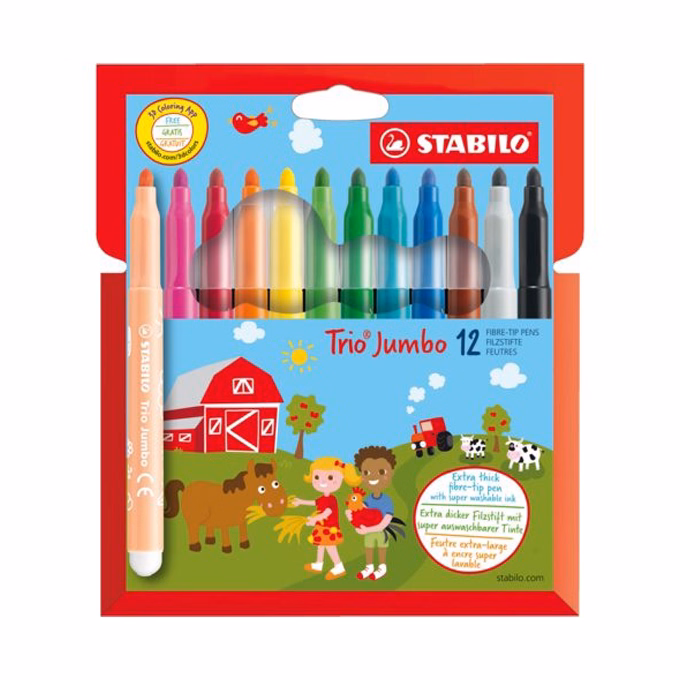 Filctoll STABILO Trio Jumbo 12 darabos