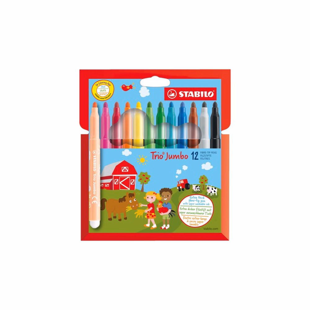 Filctoll STABILO Trio Jumbo 12 darabos