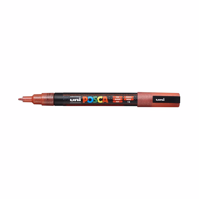Filctoll UNI Posca PC-3ML csillámló piros
