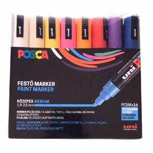 Filctoll UNI Posca PC-5M 16 darabos készlet