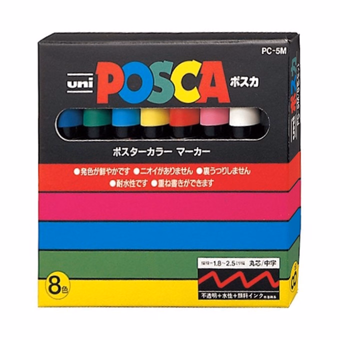 Filctoll UNI Posca PC-5M 8 darabos készlet