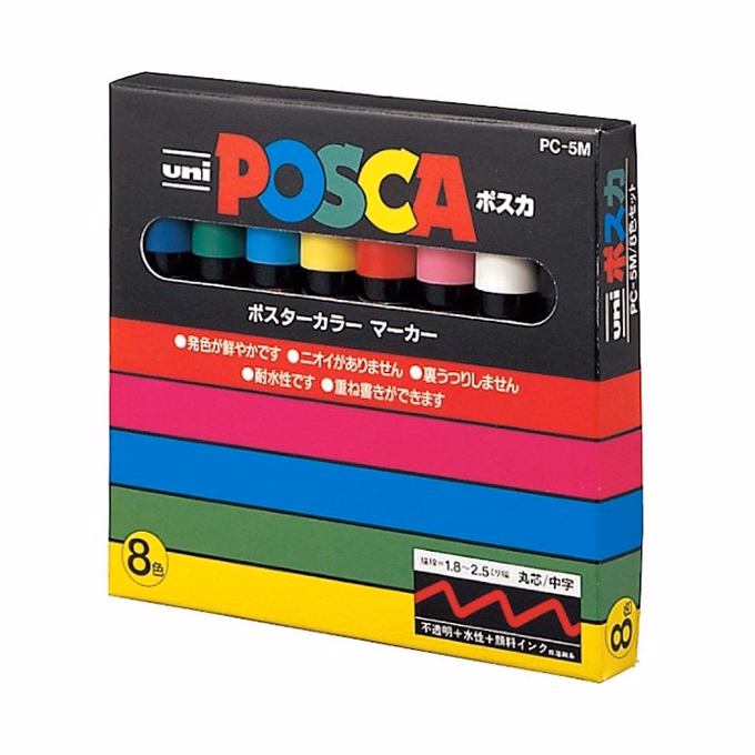 Filctoll UNI Posca PC-5M 8 darabos készlet