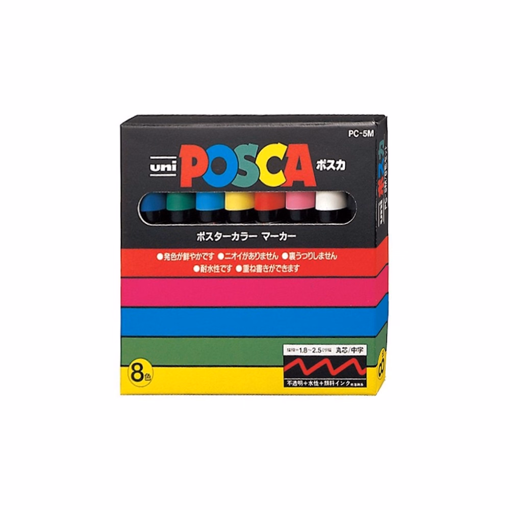 Filctoll UNI Posca PC-5M 8 darabos készlet