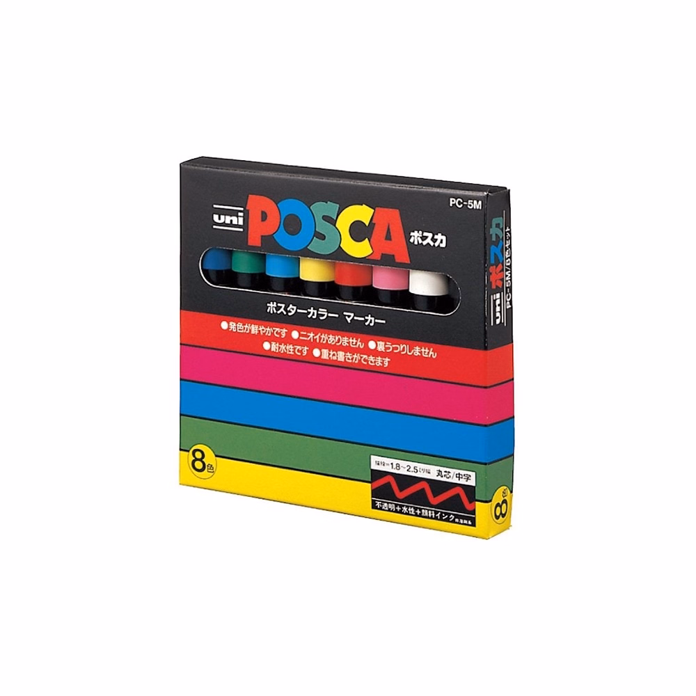 Filctoll UNI Posca PC-5M 8 darabos készlet