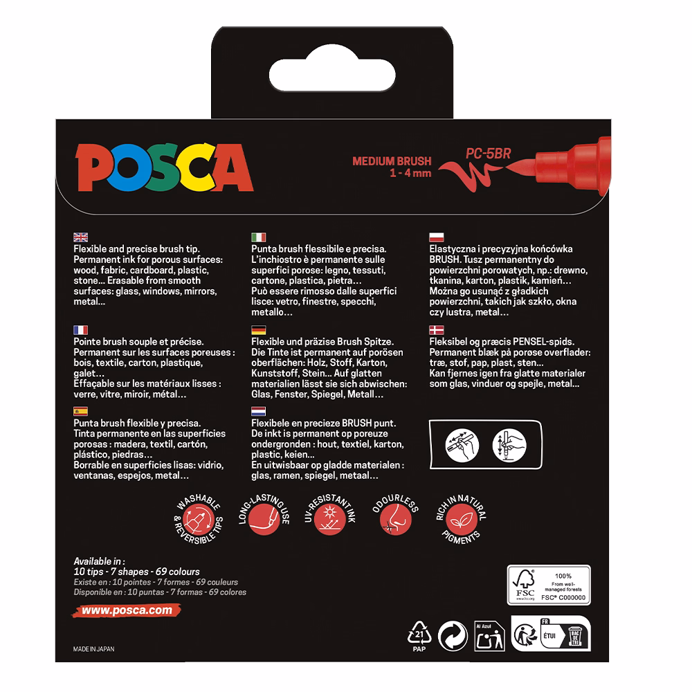 Filctoll UNI posca PC-5BR ecsethegyű 8 darabos